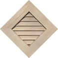 thumbnail image 1 of 12"W x 12"H Diamond Gable Vent (18 3/8"W x 18 3/8"H Frame Size): Unfinished, Non-Functional, Smooth Pine Gable Vent w/ Decorative Face Frame, 1 of 12