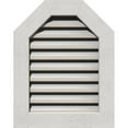 thumbnail image 1 of 12"W x 12"H Octagonal Top Gable Vent (17"W x 17"H Frame Size): Primed, Functional, Rough Sawn Western Red Cedar Gable Vent w/ 1" x 4" Flat Trim Frame, 1 of 12
