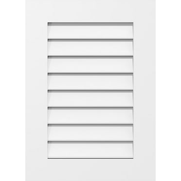 12"W x 12"H Rectangle Surface Mount PVC Gable Vent: Functional, w/ 3-1/2"W x 1"P Standard Frame