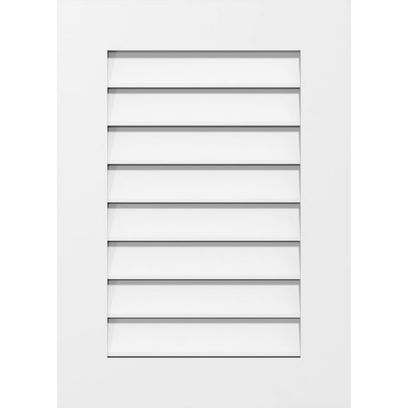 12"W x 12"H Rectangle Surface Mount PVC Gable Vent: Functional, w/ 3-1/2"W x 1"P Standard Frame