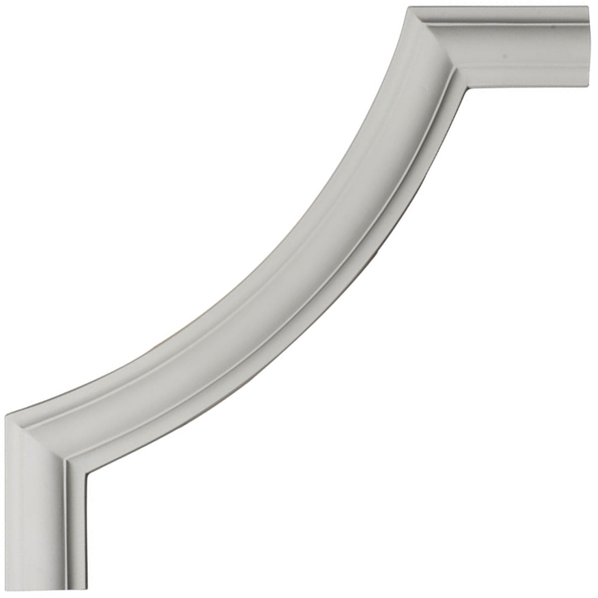 12" White Urethane Ashford Smooth Panel Moulding Corner