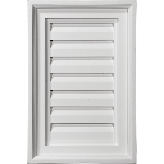 12"W x 16"H Rectangle Urethane Gable Vent Louver, Functional