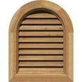thumbnail image 1 of 12"W x 16"H Round Top Gable Vent (17"W x 21"H Frame Size): Unfinished, Functional, Rough Sawn Western Red Cedar Gable Vent w/ Brick Mould Face Frame, 1 of 13