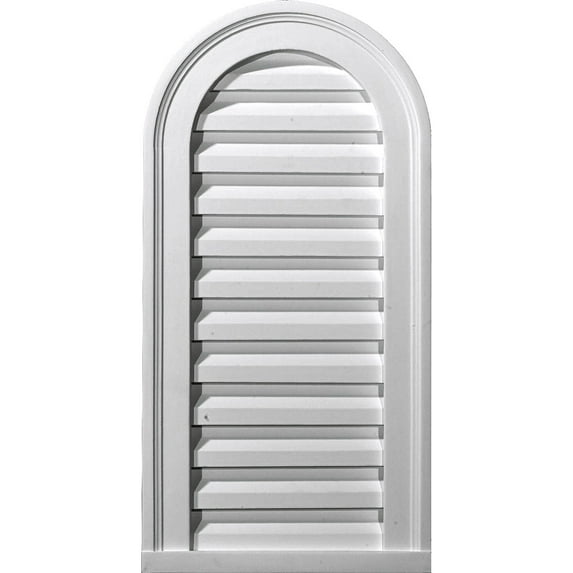 12"W x 21"H Cathedral Urethane Gable Vent Louver, Non-Functional