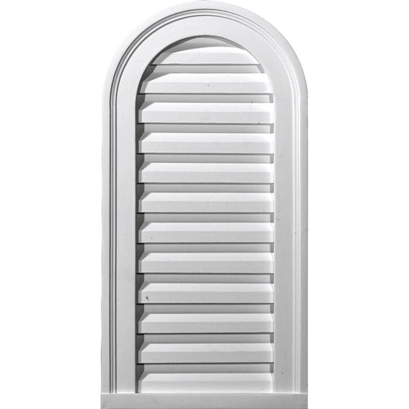 12"W x 22"H Cathedral Urethane Gable Vent Louver, Functional