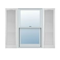 thumbnail image 1 of 12"W x 26"H Lifetime Vinyl, Custom Cathedral Top All Louver, Open Louver Shutters, w/Shutter-Loks (Per Pair), White, 1 of 15