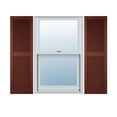 thumbnail image 1 of 12"W x 26"H Lifetime Vinyl, TailorMade Cathedral Top Center Mullion, Open Louver Shutters, w/Shutter-Loks (Per Pair), Burgundy Red, 1 of 15