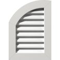 thumbnail image 1 of 12"W x 28"H Quarter Round Top Left (17"W x 33"H Frame Size): Functional, PVC Gable Vent w/ 1" x 4" Flat Trim Frame, 1 of 14
