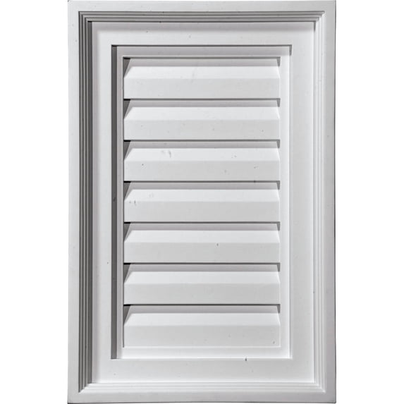 12"W x 28"H Rectangle Urethane Gable Vent Louver, Functional