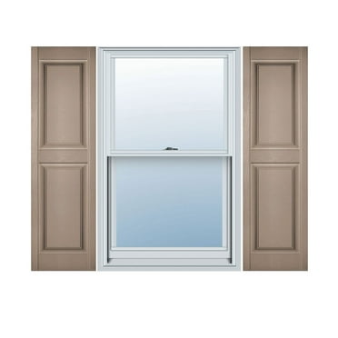 12"W x 33"H Lifetime Vinyl, TailorMade Two Equal Panels, Raised Panel Shutters, w/Shutter-Loks (Per Pair), Wicker