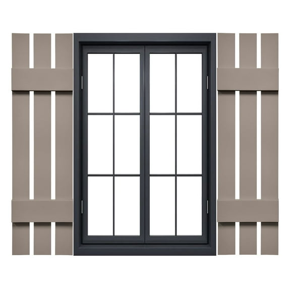 12"W x 35"H Mid-America Vinyl, Standard Size Three Board Spaced Shutters, w/Installation Shutter-Lok's & Matching Screws, 008 - Clay
