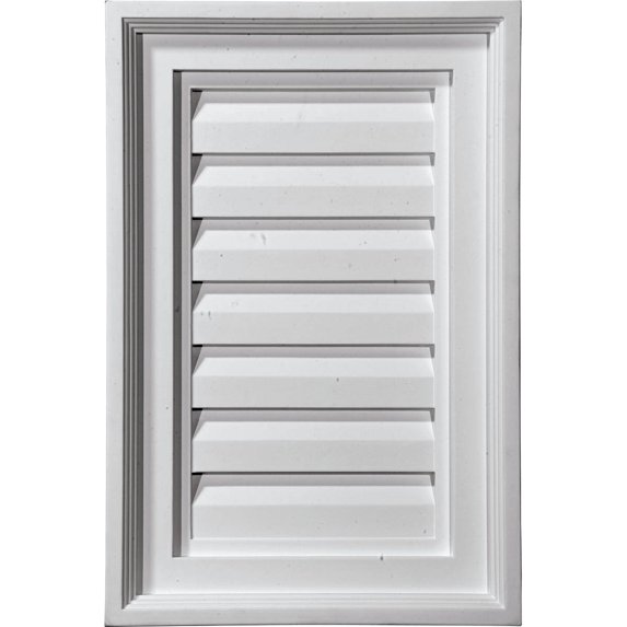 12"W x 35"H Rectangle Urethane Gable Vent Louver, Functional