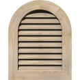 thumbnail image 1 of 12"W x 36"H Round Top Gable Vent (17"W x 41"H Frame Size): Unfinished, Functional, Smooth Pine Gable Vent w/ 1" x 4" Flat Trim Frame, 1 of 13