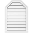 thumbnail image 1 of 12"W x 40"H Octagonal Top Surface Mount PVC Gable Vent: Functional, w/ 2"W x 2"P Brickmould Sill Frame, 1 of 13