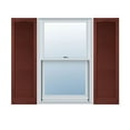 thumbnail image 1 of 12"W x 42"H Lifetime Vinyl, Custom Cathedral Top All Louver, Open Louver Shutters, w/Shutter-Loks (Per Pair), Burgundy Red, 1 of 15