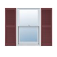 thumbnail image 1 of 12"W x 47"H Lifetime Vinyl, Custom Straight Top Center Mullion, Open Louver Shutters, Wineberry, 1 of 15