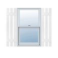 thumbnail image 1 of 12"W x 47"H Lifetime Vinyl, Standard Three Board Spaced, Board-n-Batten Shutters, w/Installation Shutter-Lok's & Matching Screws (Per Pair), Bright White, 1 of 8