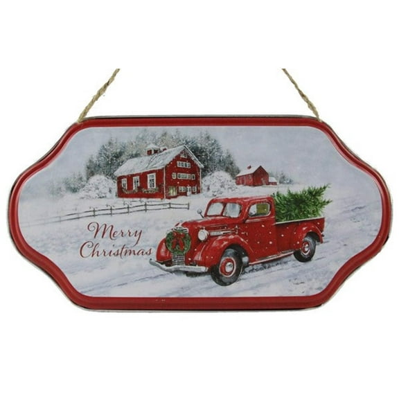 12"W x 5"H Red Truck farmhouse sign