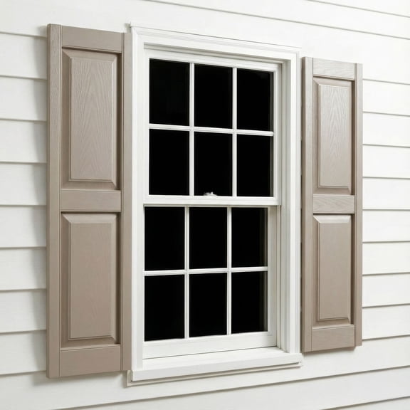 12"W x 51"H EverColor Raised Panel Shutters, w/Installation Shutter-Lok's & Matching Screws (Per Pair), Clay