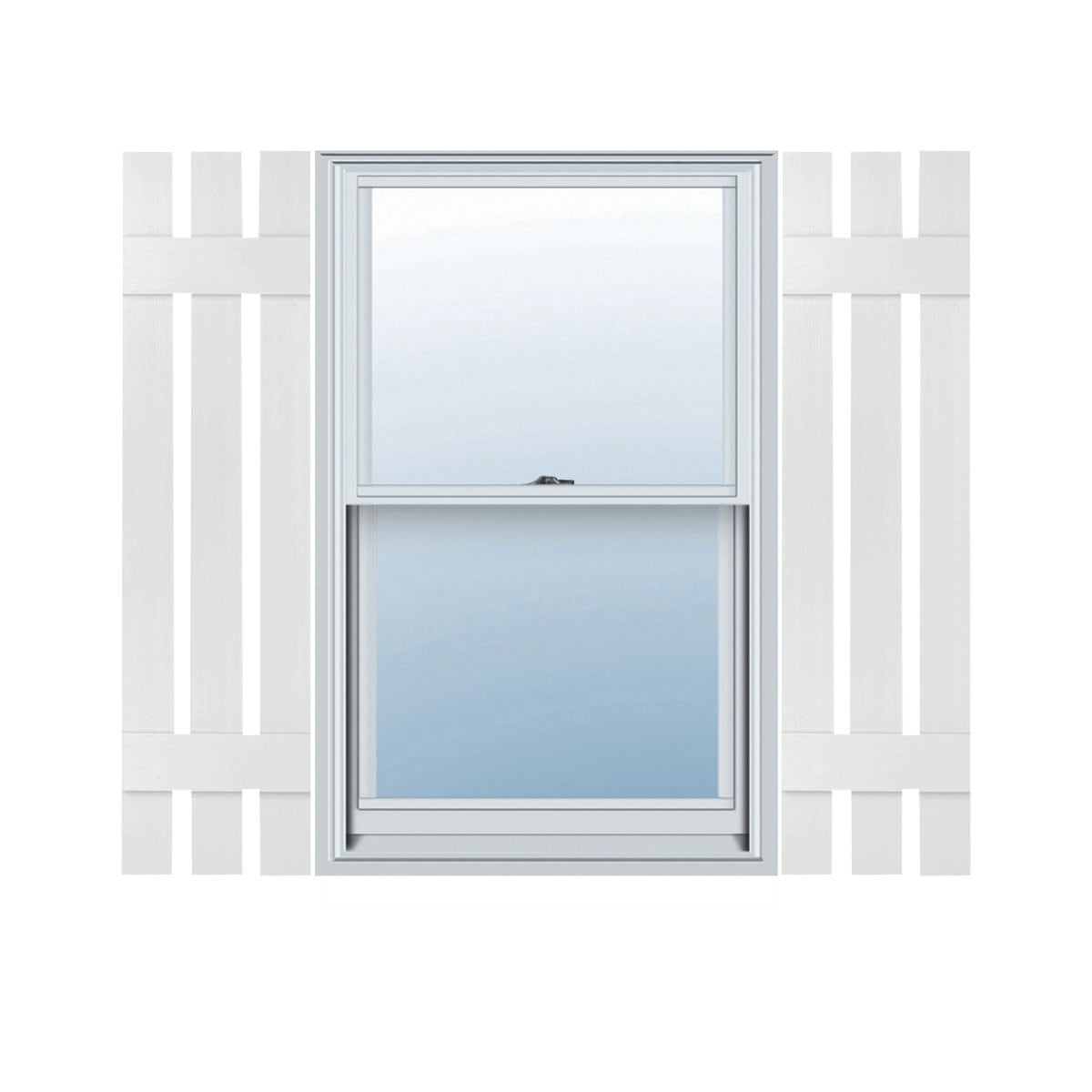 12" x 52" White Vinyl Board and Batten Shutters