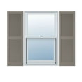 thumbnail image 1 of 12"W x 54"H Lifetime Vinyl, Custom Straight Top Center Mullion, Open Louver Shutters, Clay, 1 of 15