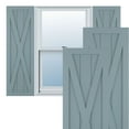 thumbnail image 1 of 12"W x 55"H True Fit PVC Single X-Board Farmhouse Fixed Mount Shutters, Peaceful Blue (Per Pair - Hardware Not Included), 1 of 9