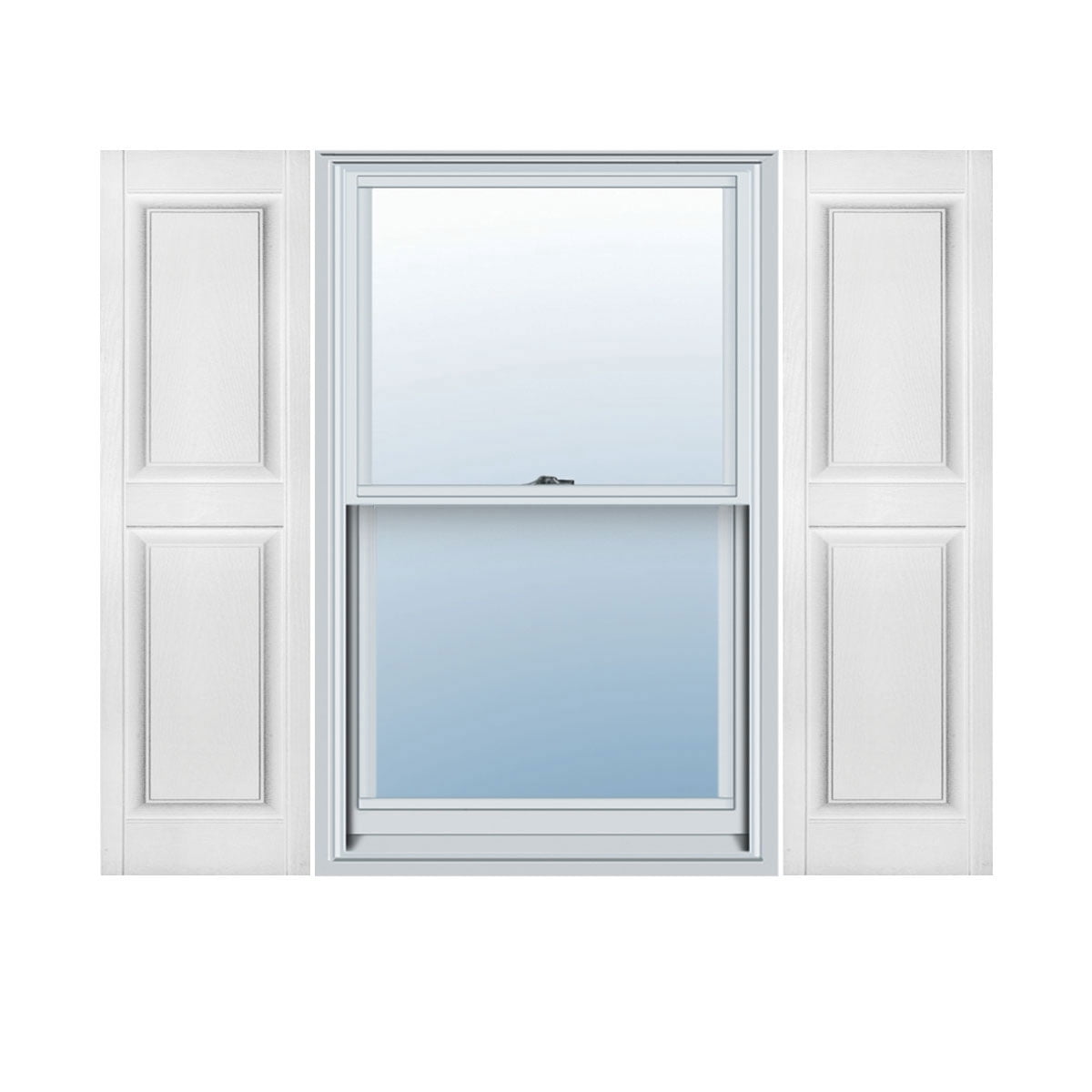 12"W x 59"H Mid-America Vinyl, Standard Size Williamsburg Double Panel Shutters, w/Installation Shutter-Lok's & Matching Screws, 117 - Bright White