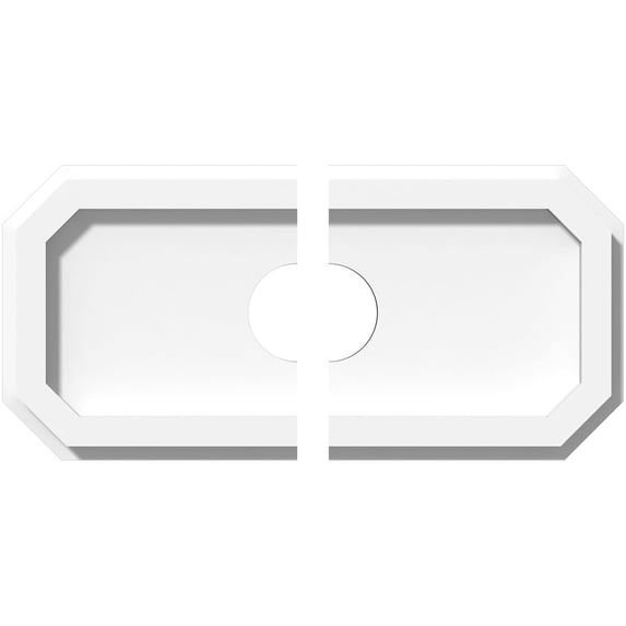 12"W x 6"H x 2"ID x 4"C x 1"P Emerald Architectural Grade PVC Contemporary Ceiling Medallion, Two Piece