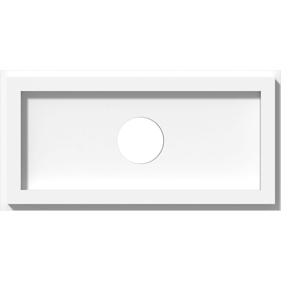 12"W x 6"H x 2"ID x 4"C x 1"P Rectangle Architectural Grade PVC Contemporary Ceiling Medallion
