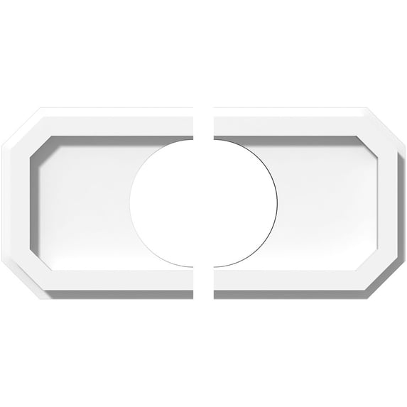 12"W x 6"H x 4"ID x 4"C x 1"P Emerald Architectural Grade PVC Contemporary Ceiling Medallion, Two Piece