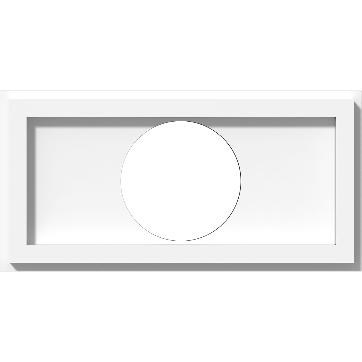 White PVC Rectangle Contemporary Ceiling Medallion, 12" x 6"