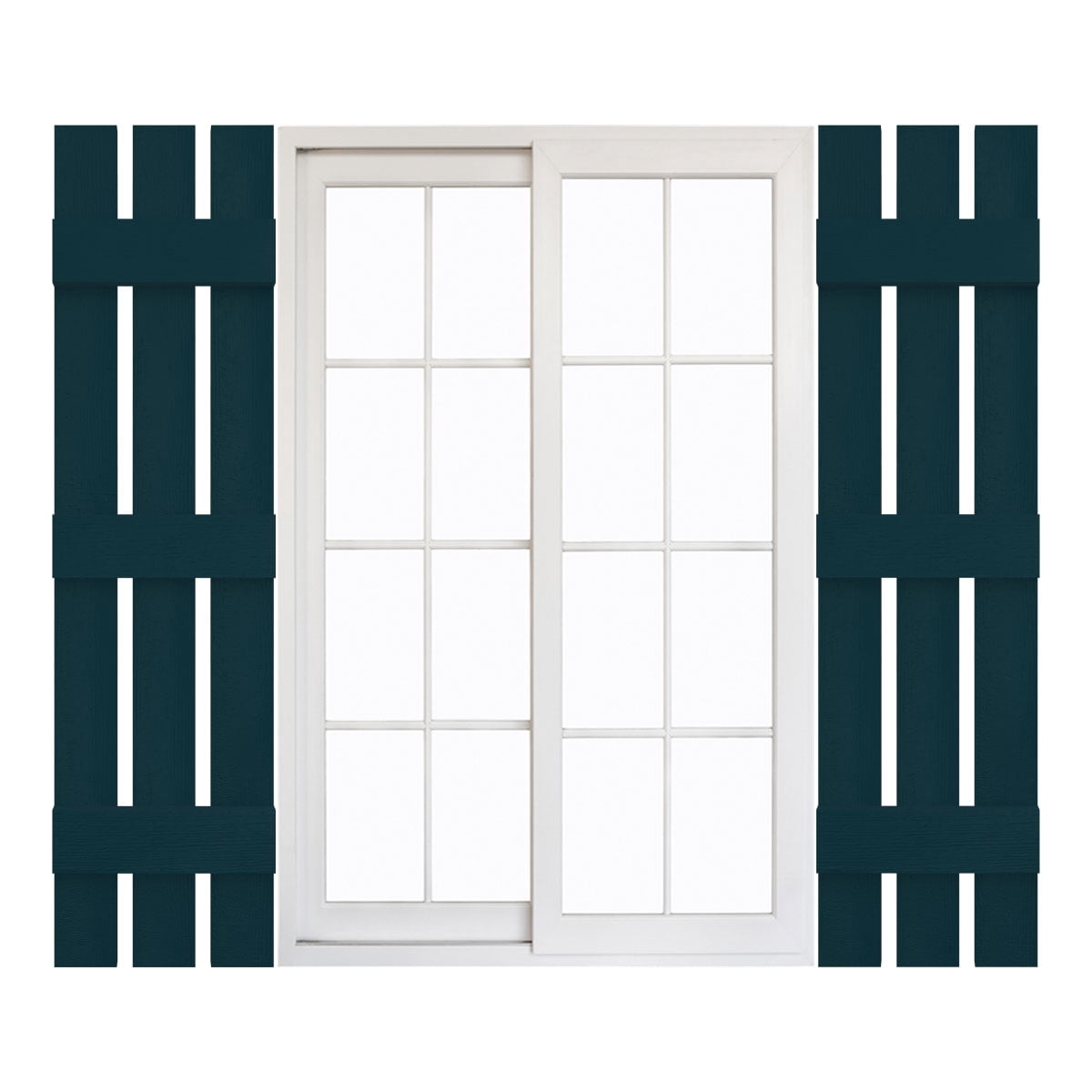 12"W x 63"H Mid-America Vinyl, Standard Size Three Board Spaced Shutters, w/Installation Shutter-Lok's & Matching Screws, 166 - Midnight Blue