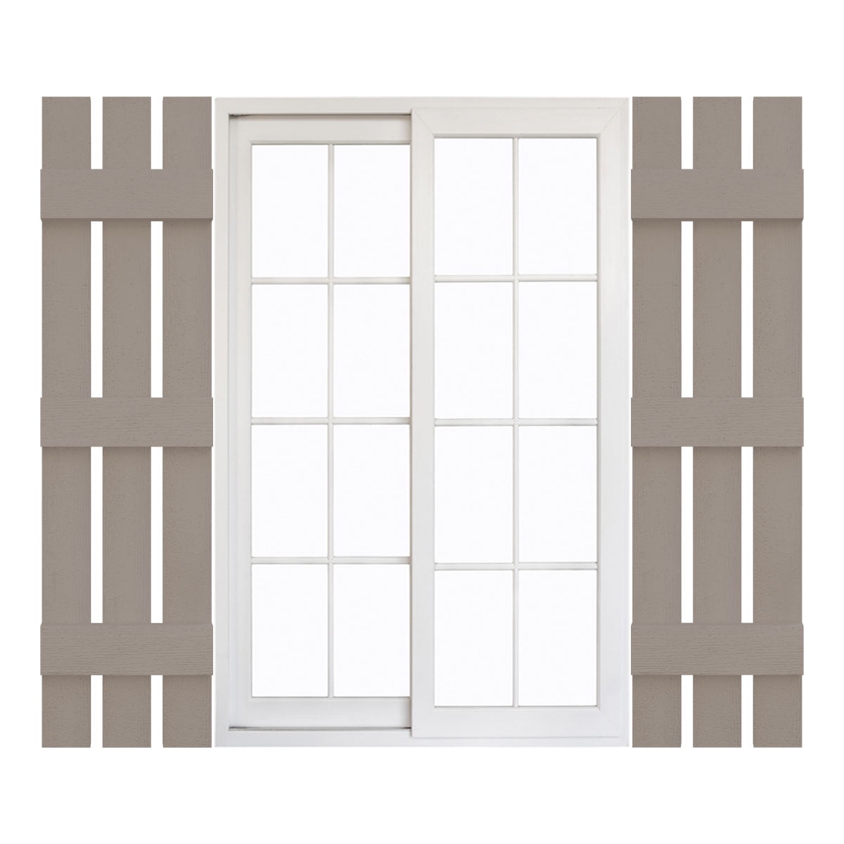 12"W x 67"H Mid-America Vinyl, Standard Size Three Board Spaced Shutters, w/Installation Shutter-Lok's & Matching Screws, 008 - Clay