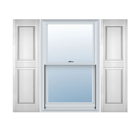 12"W x 68"H Lifetime Vinyl, Custom Two Equal Panels, Raised Panel Shutters, Bright White