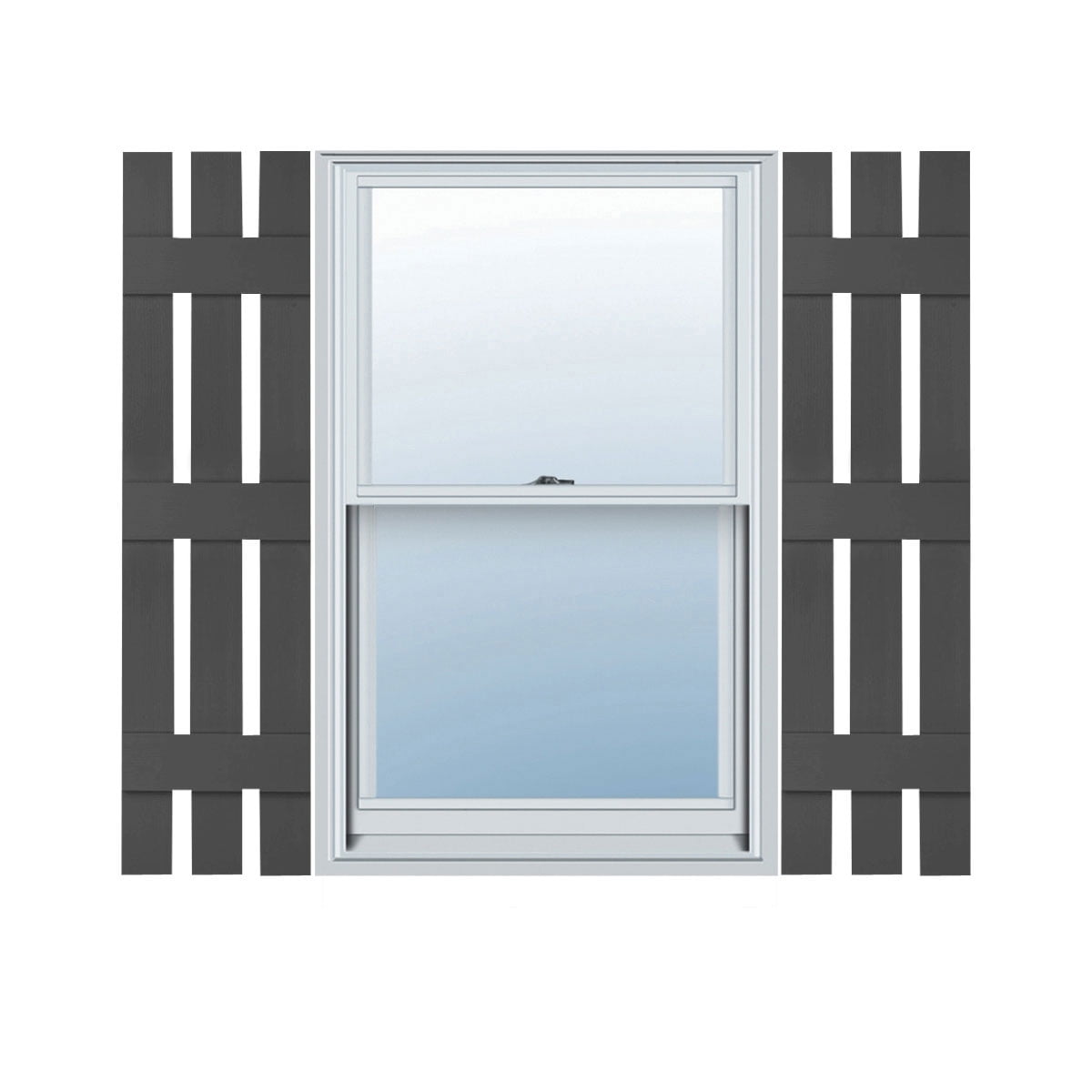 12" x 70" Tuxedo Grey Vinyl Board-n-Batten Shutters