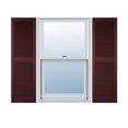 thumbnail image 1 of 12"W x 71"H Lifetime Vinyl, Custom Cathedral Top Center Mullion, Open Louver Shutters, w/Shutter-Loks (Per Pair), Bordeaux, 1 of 15