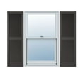 thumbnail image 1 of 12"W x 71"H Lifetime Vinyl, Custom Straight Top Center Mullion, Open Louver Shutters, Tuxedo Grey, 1 of 15