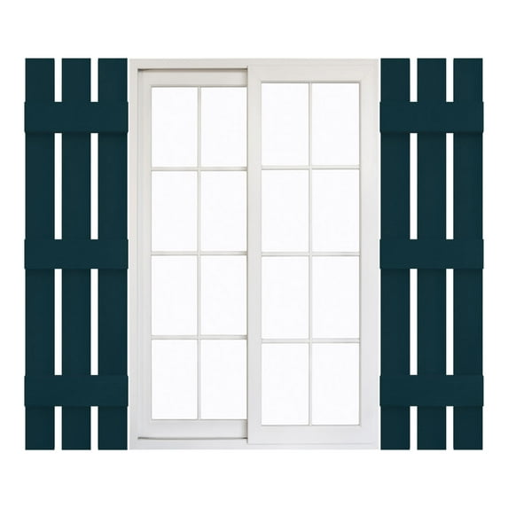 12"W x 71"H Mid-America Vinyl, Standard Size Three Board Spaced Shutters, w/Installation Shutter-Lok's & Matching Screws, 166 - Midnight Blue