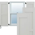thumbnail image 1 of 12"W x 76"H Americraft Two Equal Flat Panel Exterior Real Wood Shutters (Per Pair), Hailstorm Gray, 1 of 10
