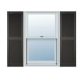 thumbnail image 1 of 12"W x 76"H Lifetime Vinyl, Custom Cathedral Top Center Mullion, Open Louver Shutters, w/Shutter-Loks (Per Pair), Musket Brown, 1 of 15