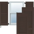 thumbnail image 1 of 12"W x 77"H Americraft Two Equal Louver Exterior Real Wood Shutters (Per Pair), Raisin Brown, 1 of 10