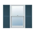 thumbnail image 1 of 12"W x 78"H Lifetime Vinyl, Custom Cathedral Top Center Mullion, Open Louver Shutters, w/Shutter-Loks (Per Pair), Classic Blue, 1 of 15