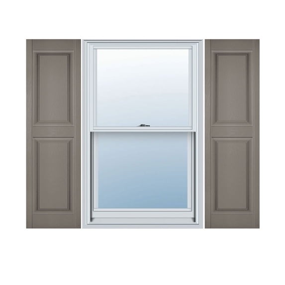 12"W x 78"H Lifetime Vinyl, Custom Two Equal Panels, Raised Panel Shutters, Clay