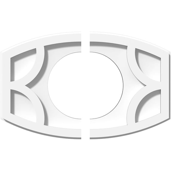 12"W x 8"H x 5"ID x 6 1/2"C x 1"P Kailey Architectural Grade PVC Contemporary Ceiling Medallion, Two Piece