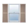 thumbnail image 1 of 12"W x 95"H Lifetime Vinyl, Custom Cathedral Top Center Mullion, Open Louver Shutters, w/Shutter-Loks (Per Pair), Wicker, 1 of 15