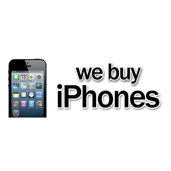 12" WE BUY IPHONES DECAL sticker computers mobile batteries electronics ipad