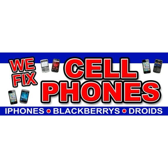 12" WE FIX CELL PHONES DECAL sticker batteries screen smartphones repair