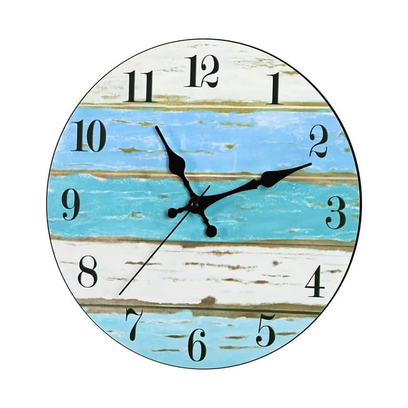 12" Wall Clock, Blue Ocean Theme, Silent Sweep Movemen