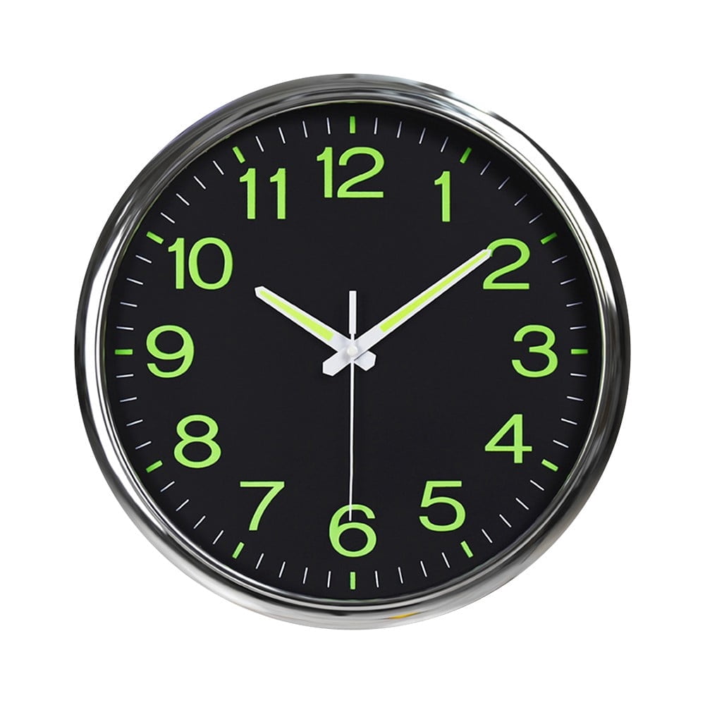 12'' Wall Clock Large Luminous Quartz Night Light Glow In The Dark ...