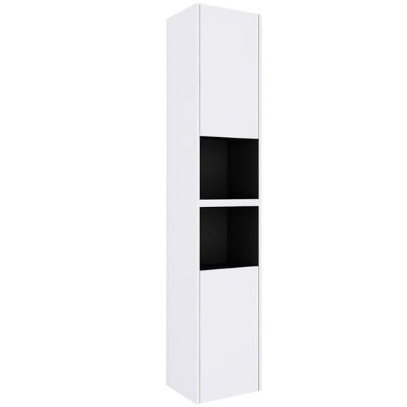 12" Wall Mounted Bathroom Cabinet, 2 Soft Close Doors, White Cool Look Design Side 12", Mounted, Style